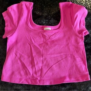 PINK Victoria’s Secret Seamless Rib Short-Sleeve Crop Top